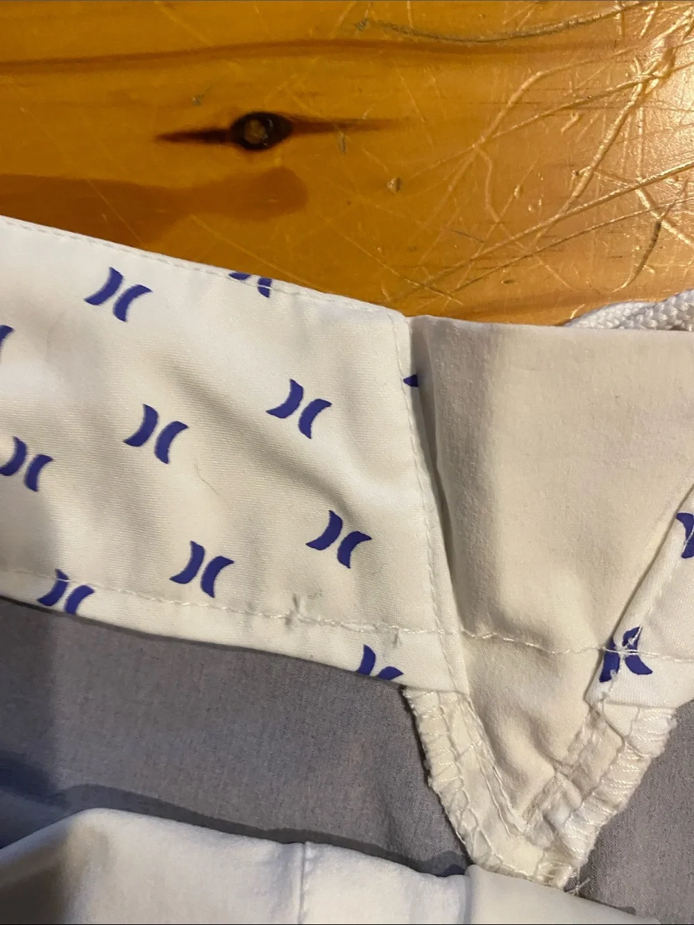 Hurley White and Navy Striped Women’s Athletic Board Shorts